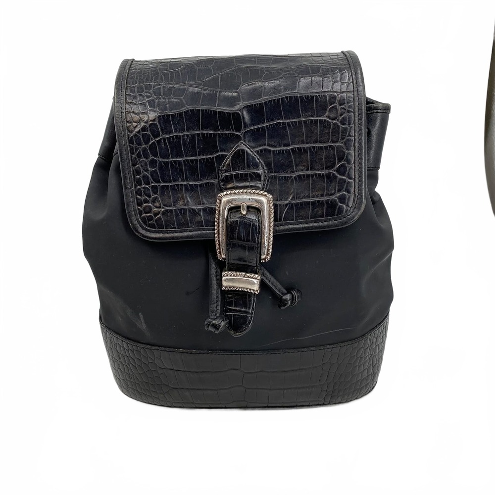 Brighton Black Leather & Nylon Backpack | OS Regular
